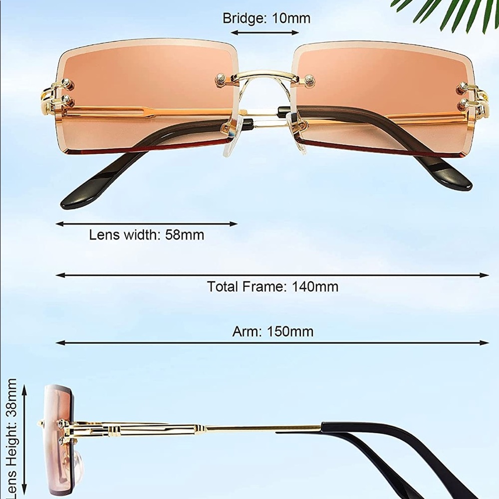 Y2K inspired rimless shades - Picture 4 of 5